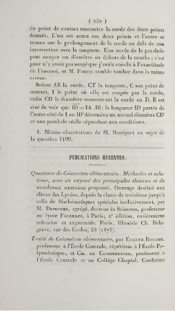 Publication récentes.