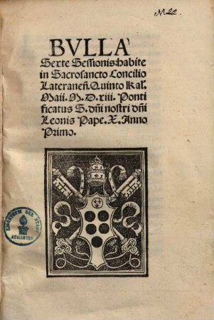 Bulla Sexta Sessionis : habita in Sacrosancto Concilio Lateraneum ...