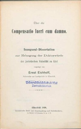 Über die Compensatio lucri cum damno