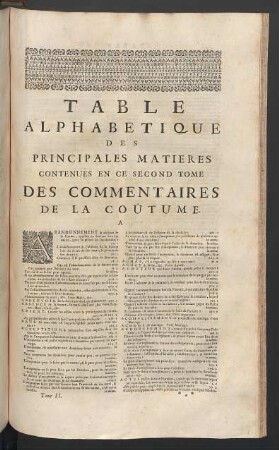 Table alphabetique