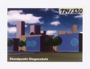 Ein »Garten der Künste« am Kulturforum, Berlin Schinkelwettbewerb 2002: Perspektivische Ansicht (Modellsimulation)
