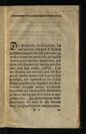 Der Kayserliche Reichshofrath ...