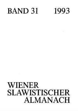 Wiener slawistischer Almanach. 31. 1993