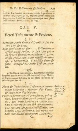 Cap. V. De Veteri Testamento & Foedere.