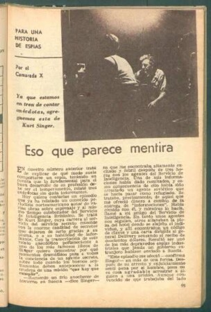 Eso que parece mentira : Para una historia de espías
