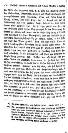 Balthasar Bekker in Amsterdam und Johann Winckler in Hamburg