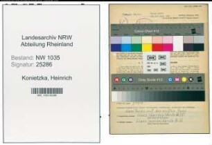 Entnazifizierung Heinrich Konietzka , geb. 02.01.1909 (Bergmann)