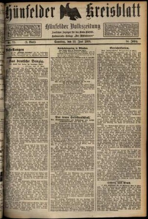 Zweite Ausgabe vom Samstag, den 22. Juni 1929.