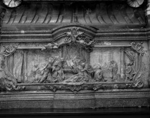 Maurusaltar — Relief der Predella: Tod des heiligen Maurus