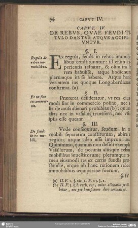 Caput. IV. De Rebus, Quae Feudi Titulo Dantur Atque Accipiuntur