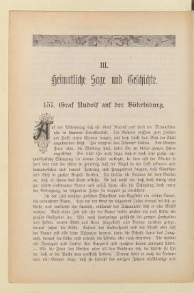 III. Heimatliche Sage und Geschichte.
