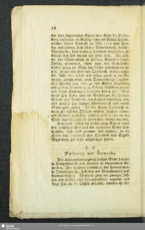 §. 7. Nahrung und Gewerbe
