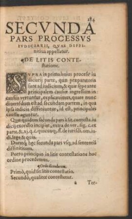 De Litis Contestatione.