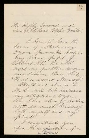 Brief von William Smith Clark an Friedrich Wöhler, Amherst, Mass., 10.3.1860