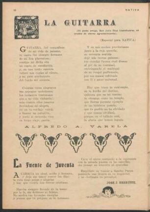 A la guitarra : (Al poeta amigo, Don julio Díaz usandivaras, en prueba de eterno agradecimiento).