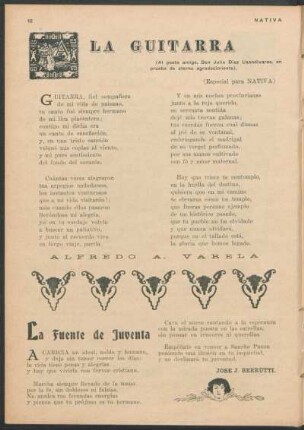 A la guitarra : (Al poeta amigo, Don julio Díaz usandivaras, en prueba de eterno agradecimiento).