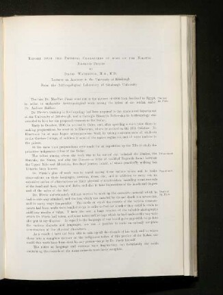 Report upon the physical characters of some of the nilotic negroid tribes