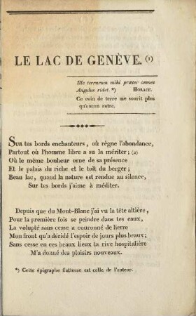 Le Lac De Genève.