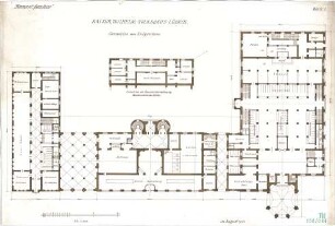 Fischer, Theodor; Lübeck; Kaiser-Wilhelm-Volkshaus - Grundriss EG; Hausmeisterwohnung (Grundriss Zwischengeschoss)