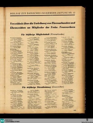 Badische Feuerwehr-Zeitung : offizielles Organ d. Badischen Landes-Feuerwehr-Verbandes u. d. badischen Feuerwehren, Beilage zur Badischen Feuerwehrzeitung