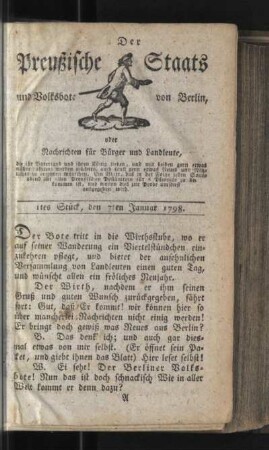 1tes Stück, den 7ten Januar 1798
