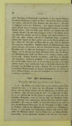 VIII. Das Christenthum