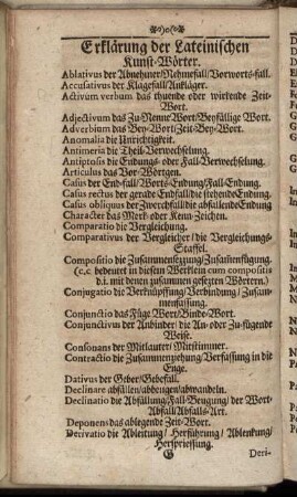 Erklärung der Lateinischen Kunst-Wörter