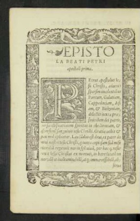 Epistola Beati Petri apostoli prima.