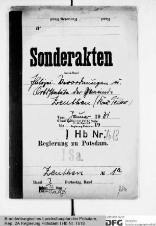 Polizeiverordnungen und Ortsstatute der Gemeinde Zeuthen, Kr. Teltow