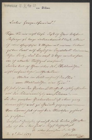 Brief an Friedrich Wilhelm Jähns : 03.05.1877