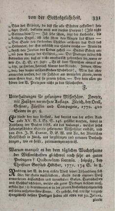 Warum mangelt es bey dem täglichen Wachsthume der Wissenschaften gleichwol auch sehr an guten Predigern?