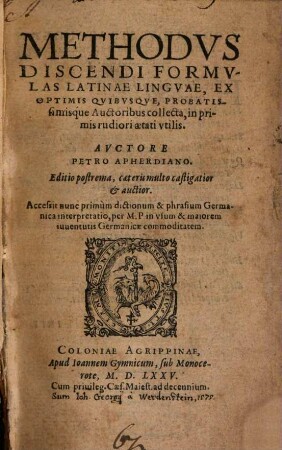 Methodus discendi formulas latinae linguae