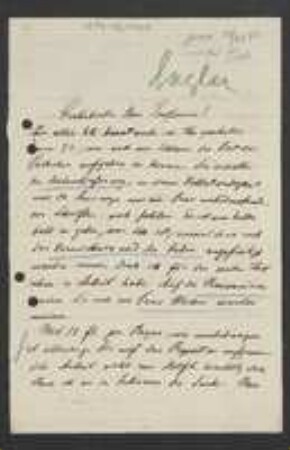 Brief von Adolf Engler an Unbekannt