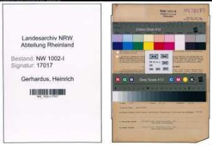 Entnazifizierung Heinrich Gerhardus, geb. 21.05.1901 (Fakturist)