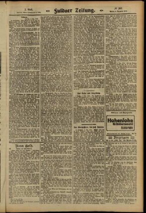Zweite Ausgabe vom Montag, den 09. Dezember 1912.