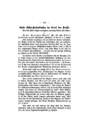 Unser Oster-Ferienkursus im Urteil der Presse