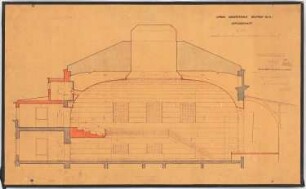 Konzerthaus, Beuthen Umbau: Längsschnitt 1:50 (von Inv.Nr. 3637)