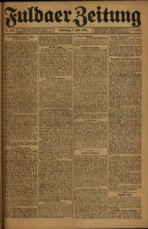 Ausgabe vom Mittwoch, den 07. Juli 1920.