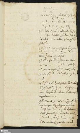 Errinnerungen über die Ober Lausizische Amts Haupt Raytung des Termins von dem 1. Ianu. bis ult. Iunii 1735.