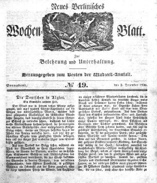 No. 49, Sonnabend, den 3.Dezember 1836