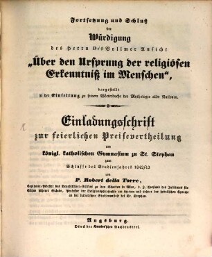 Jahresbericht über die Königliche Katholische Studien-Anstalt bei St. Stephan in Augsburg : im Studienjahre ... 1842/43