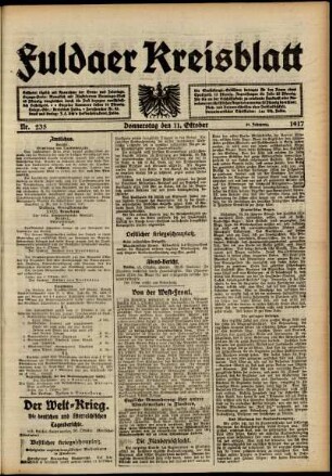 Ausgabe vom Donnerstag, den 11. Oktober 1917.