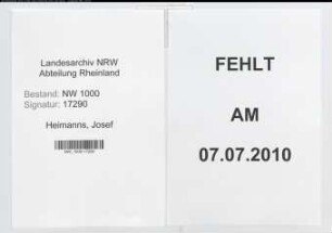 Entnazifizierung Josef Heimanns, geb. 20.03.1903 (Jurist)
