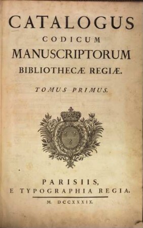 Catalogus codicum manuscriptorum Bibliothecae Regiae. 1