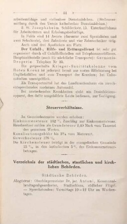 Steuerverhältnisse.