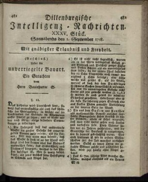 XXXV. Stück. Sonnabends den 1. September 1798.