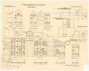 Heilige Familie-Kirche, Lünen: Türen, Ansichten, Grundrisse und Details 1:20 und 1:1
