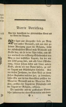 99-119, Vierte Vorlesung. Von dem Unterschiede der philosophischen Moral und der Moral der Religion