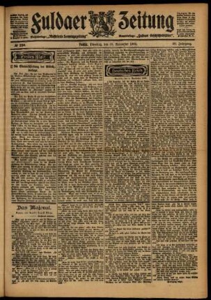 Erste Ausgabe vom Dienstag, den 10. November 1903.