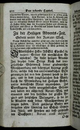Zu der Heiligen Advents-Zeit. - Gebett am H. Grünen-Donnerstag.